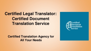 Certified Legal Translator: Certified Document Translation Service