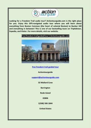 free freedom trail guided tour