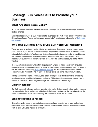 Leverage bulk voice calls to promote your business.docx