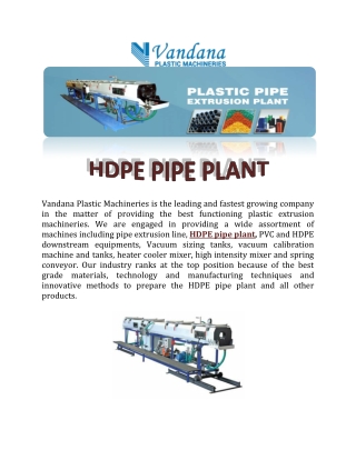 HDPE PIPE vandna