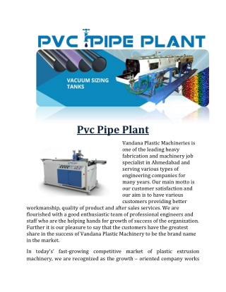 Pvc Pipe Plant vandana