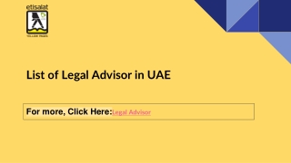 List of Legal Advisor in UAE