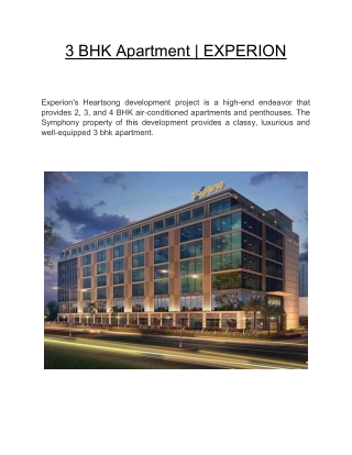 3 BHK Apartment  | EXPERION