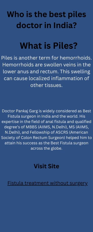 Fistula treatment without surgery