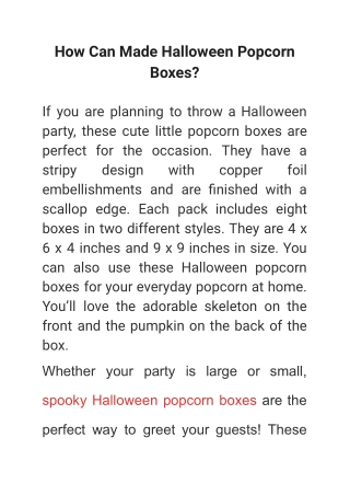 How Can Made Halloween Popcorn Boxes