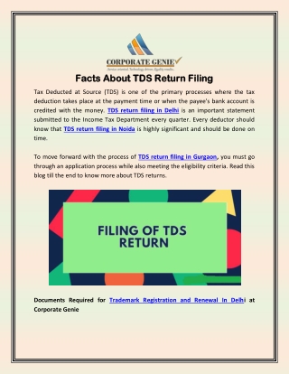 Facts About TDS Return Filing