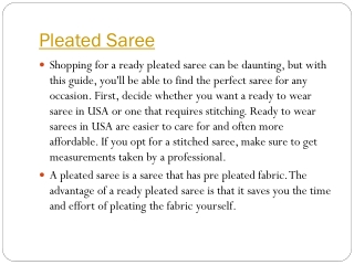 Pleated Saree