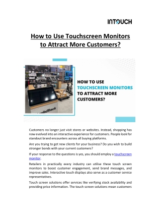 How To Use Touchscreen Monitors To Attract More Customers?