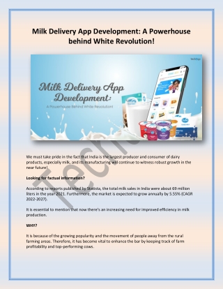 Milk Delivery App Development : A Powerhouse Behind White Revolution!