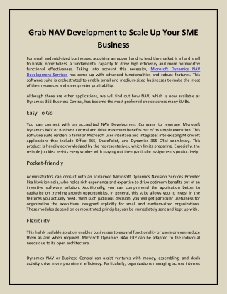 Grab NAV Development to Scale Up Your SME Business