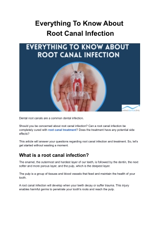 Everything To Know About Root Canal Infection