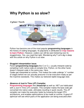 Why Python is so slow