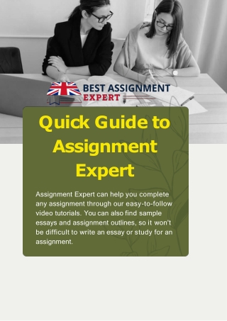 Quick Guide to Assignment Expert