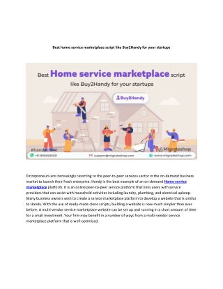 Best home service marketplace script like Buy2Handy for your startups