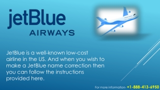 JetBlue Airways Name Change Policy