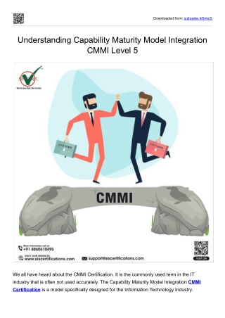 Understanding Capability Maturity Model Integration CMMI Level 5