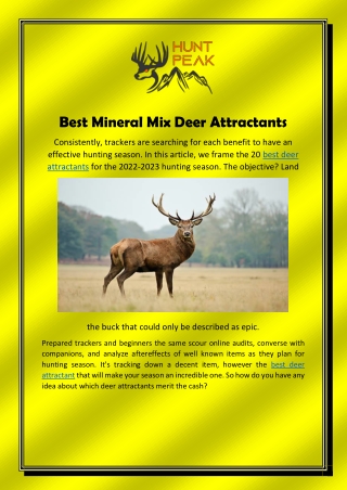 Best Mineral Mix Deer Attractants
