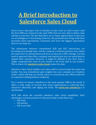 Salesforce Sales Cloud