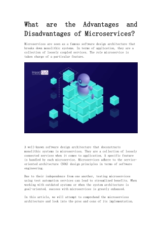 What are the Advantages and Disadvantages of Microservices