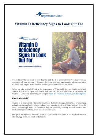 Vitamin D Deficiency Signs to Look Out For