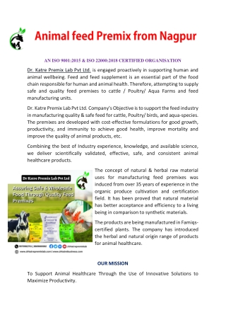 Animal feed Premix from Nagpur
