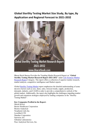 Global Sterility Testing Market Research Report 2021-2032