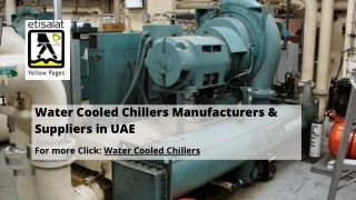 Water Cooled Chillers Manufacturers & Suppliers in UAE