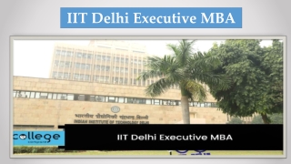 IIT Delhi Executive MBA