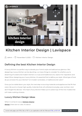 Give your kitchen interior design a spacious and modular look | Lavispace