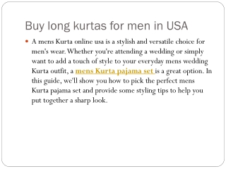 Buy long kurtas for men in USA
