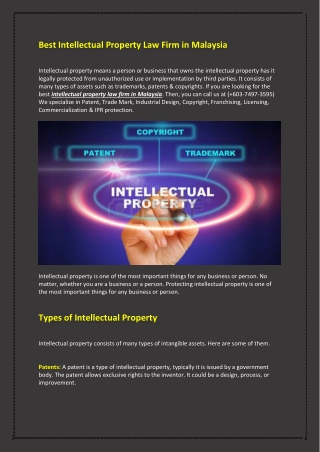 Best Intellectual Property Law Firm in Malaysia