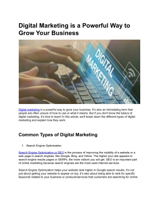 Digital Marketing is a Powerful Way to Grow Your Business