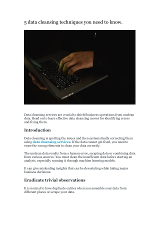 5 data cleansing techniques you need to know