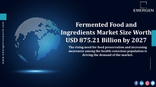 Fermented Food and Ingredients Market Size, Product Launch, Major Companies, Rev