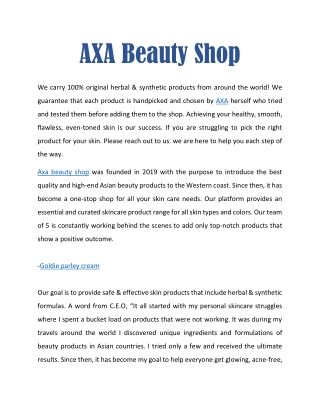 Axa beauty Shop