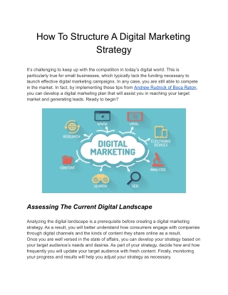 How To Make A Digital Marketing Plan