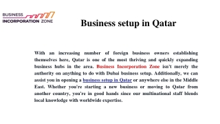 Business setup in Qatar