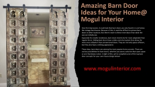 Amazing Barn Door Ideas for Your Home@ Mogul Interior