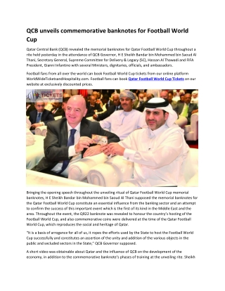 QCB unveils commemorative banknotes for Football World Cup