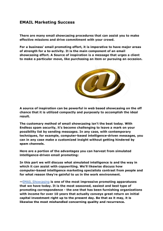 EMAIL Marketing Success