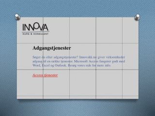 Adgangstjenester  Innovakk.no