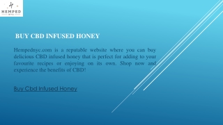 Buy Cbd Infused Honey  Hempednyc.com