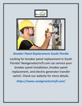 Breaker Panel Replacement South Florida | Nextgenelectricfl.com