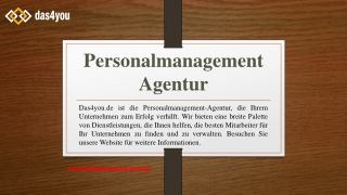 Personalmanagement Agentur | Das4you.de