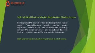 Mdr Medical Devices Market Registration Market Access  5aiconsulting.com