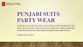 Punjabi Suits Party Wear | Ethnicplus.in