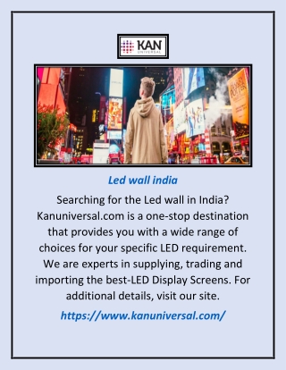 Led Wall India | Kanuniversal.com