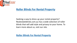 Roller Blinds For Rental Property   Realestateblinds.com.au