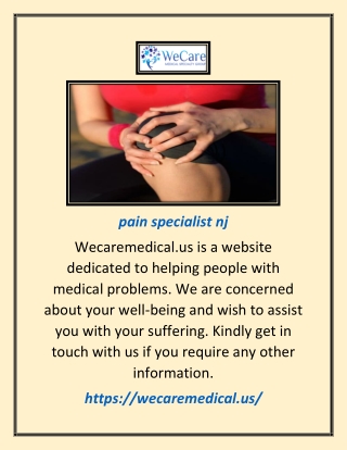 Pain Specialist Nj | Wecaremedical.us