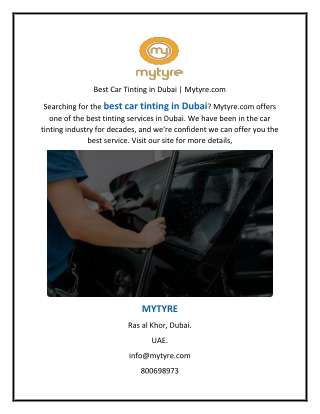 Best Car Tinting in Dubai | Mytyre.com